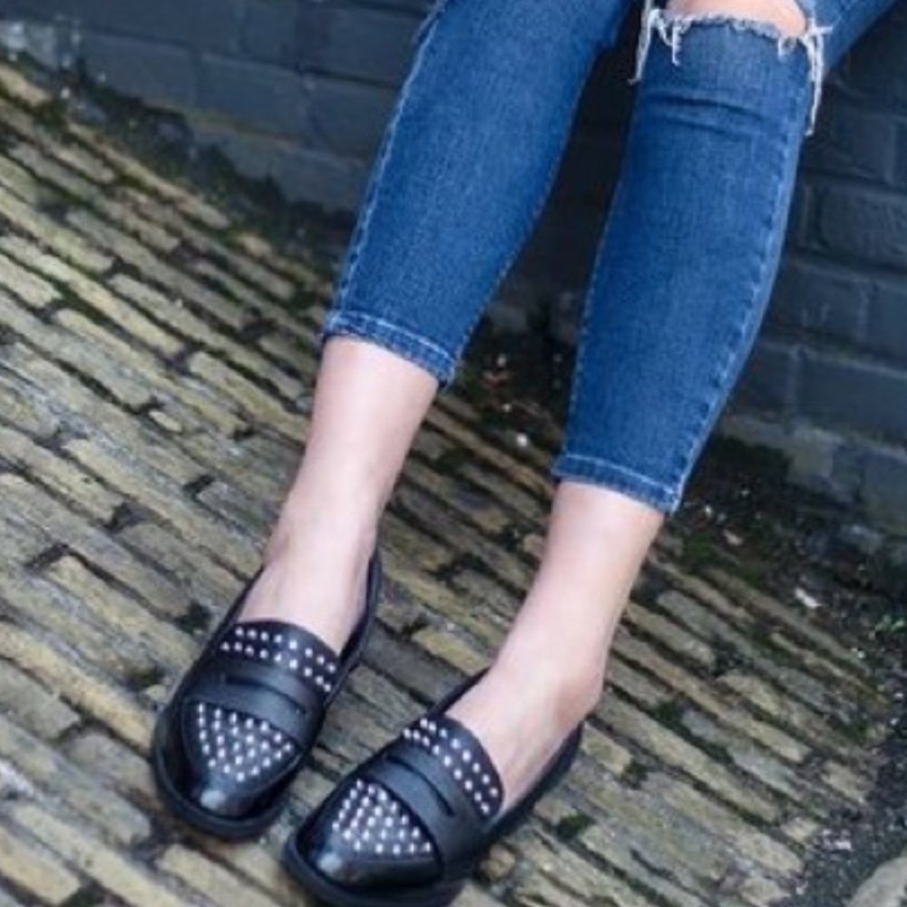 CIRCUS SAM EDELMAN LALI black STUDDED  LOAFERS